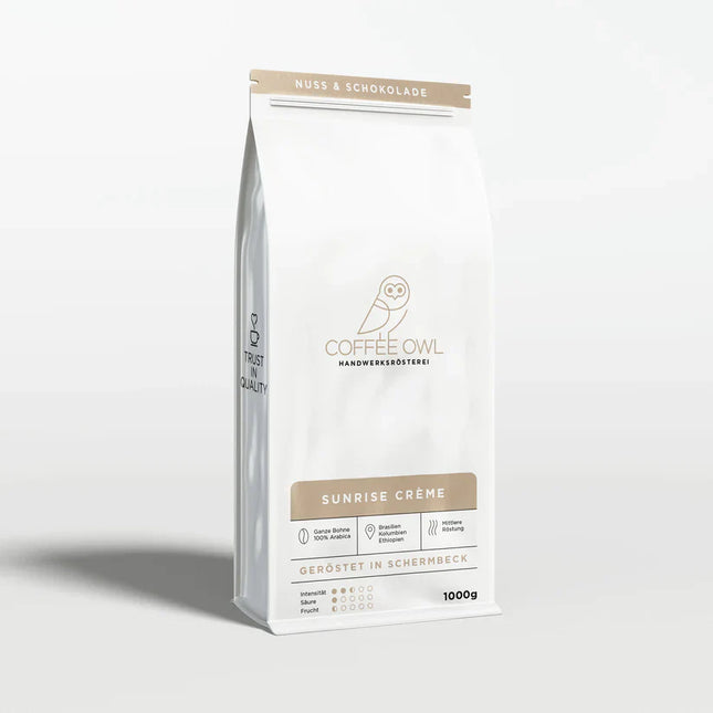 1000g SUNRISE CRÈME - 100% ARABICA KAFFEEBOHNEN BLEND - COFFEE OWL