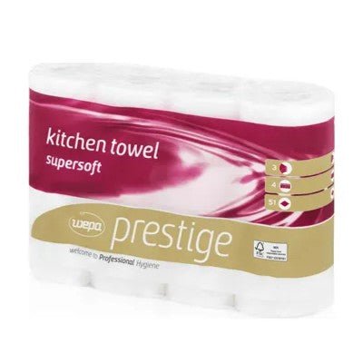CWS Küchenrollen Prestige 3-lagig, Hochweiß  | Karton (8 Packungen)