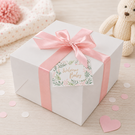 Windeltorte CAKEBOX | Geschenk zur Geburt und Babyparty rosa