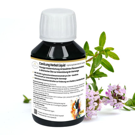CaniLung Herbal Liquid 100ml – flüssiges Ergänzungsfuttermittel zur Unterstützung der Atemwege bei Hunden