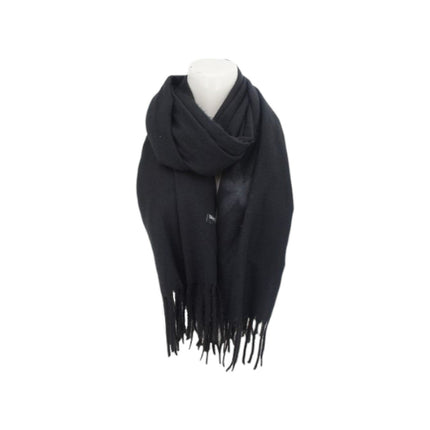 Winter Damen Schal Cashmera » Fransenschal Soft Feeling » Winterschal 180x72 cm » Damenschal mit Blume