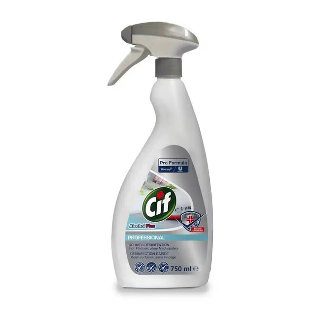 Cif Alcohol Plus Professional, Schnelldesinfektionsmittel ohne Nachspülung | Flasche (750 ml)