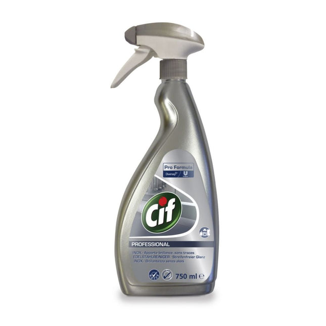 Cif Professional Edelstahlreiniger reinigt und schützt Edelstahlflächen | Flasche (750 ml)