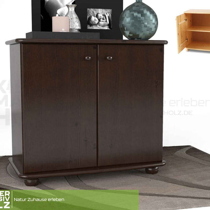 Claudia Kommode Bio Kiefer | Massivholz Sideboard | 2-Türig Anrichte aus 100% Kiefer
