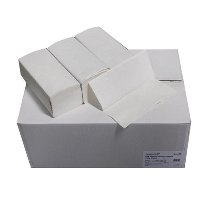 Falthandtücher V-Faltung 2-lagig naturweiß, Aus recyceltem Papier, passend für den Spender D1228913  | Karton (20 Packungen)