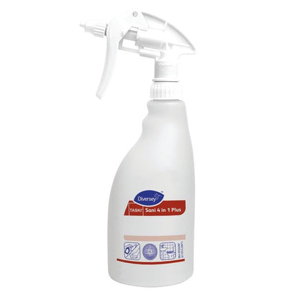 Triggersprayflasche 500 ml - Sani 4 in 1 Plus, Nachfüllflasche Sani 4 in 1, weißer Schaumtrigger (0,5L) | Flasche (1 Stück)