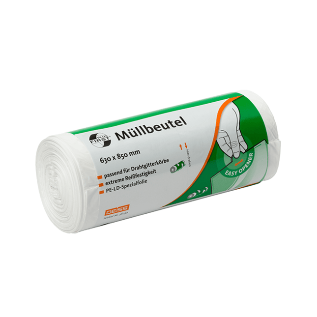 DEISS First Plus® Müllsäcke 80 Liter LDPE 36030 | Rolle (40 Stück)