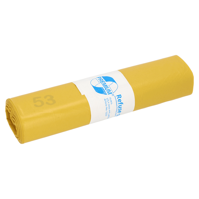 DEISS Premium 13730 - 575x1000 mm, LDPE, gelb, 70 Liter | Rolle (25 Stück)