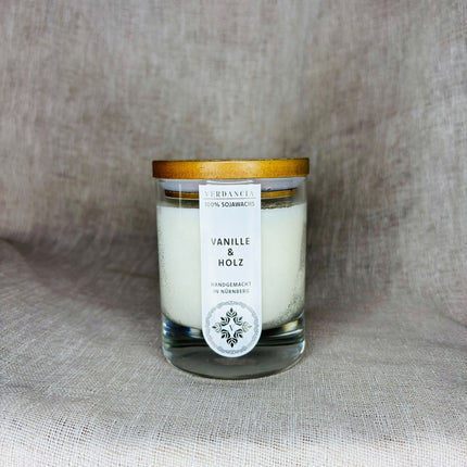 Vanille & Holz | Duftkerze Sojawachs – Vanille, Patchouli und Sandelholz – warm & gemütlich
