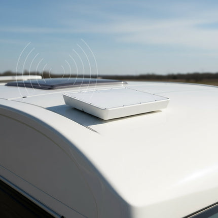 Starlink Mini Halterung mit Plexiglasscheibe & Spoiler für Wohnmobil Dach
