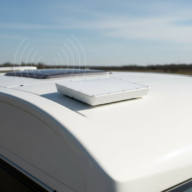 Starlink Mini Halterung mit Plexiglasscheibe & Spoiler für Wohnmobil Dach