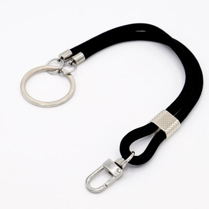 Schlüsselanhänger aus Seil mit Karabiner Schwarz