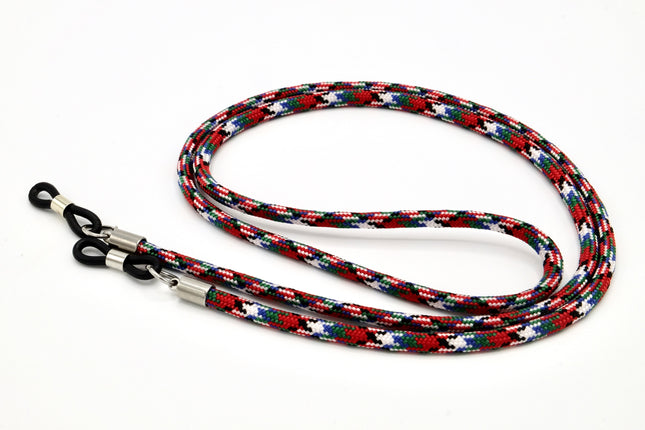 Brillenband 3,8mm Camouflage Rot Blau