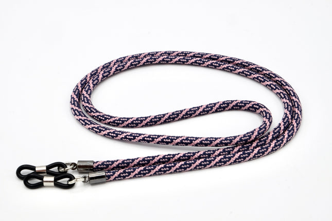 Brillenband 3,8mm Rosa Blau Gemustert
