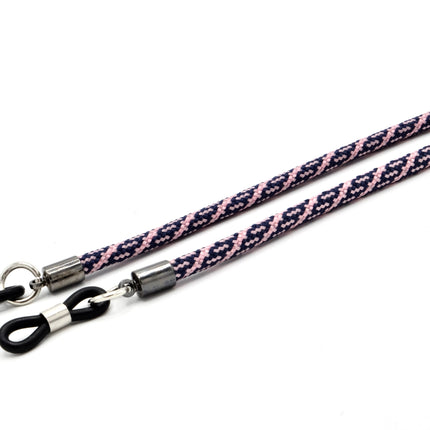 Brillenband 3,8mm Rosa Blau Gemustert