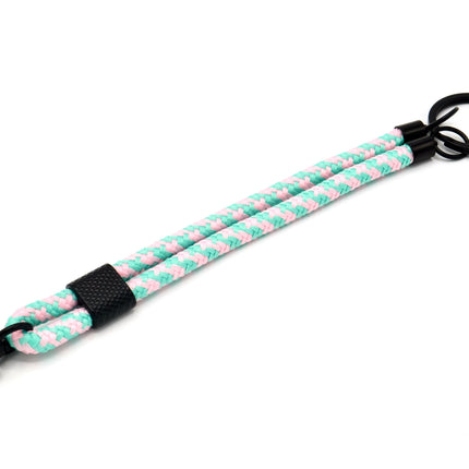 Schlüsselanhänger aus Seil mit Karabiner Rosa/Mint
