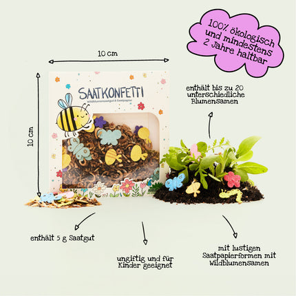 Buntes Saatgutkonfetti