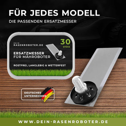 30x Ersatzmesser für Parcmow Mähroboter | Profi-Edelstahl 0,6mm
