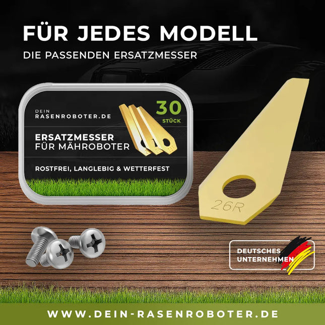 30 rostfreie Titan Ersatz-Messer-Klingen für Bosch Indego S+ 500