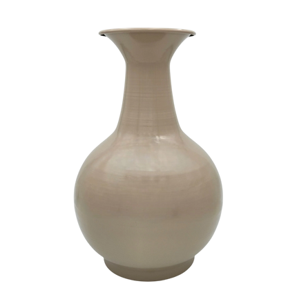 Vase Blumenvase XXL Dekovase Metallvase Beige Braun 38x25 Retro Blumengefäß