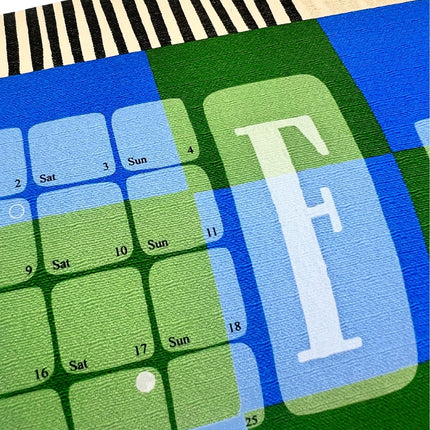 Wandkalender // Kilim Karo grün türkis