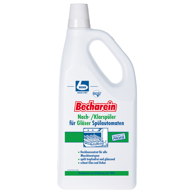 Dr. Becher Becharein Nach / Klarspüler für Gläserspülautomaten, 2 Liter | Flasche (2000 ml)