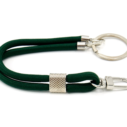 Schlüsselanhänger aus Seil mit Karabiner Dunkelgrün