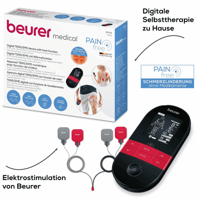 Digitales TENS-EMS-Massagegerät mit Wärmefunktion