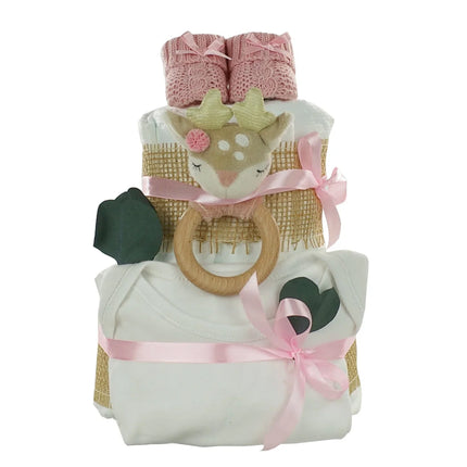 Windeltorte Mädchen mit Name bedruckt | REH ELLA | rosa