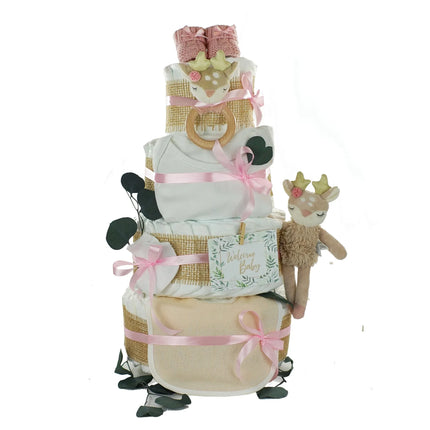 Windeltorte Mädchen mit Name bedruckt | REH ELLA | rosa