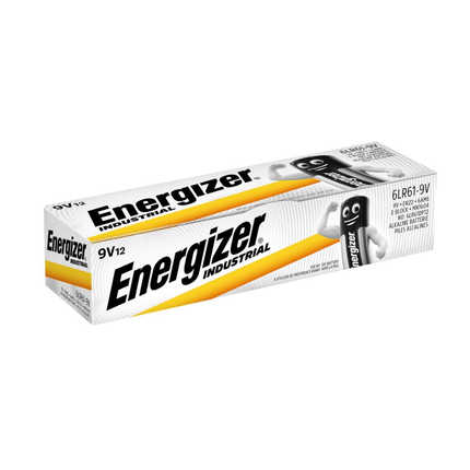 Energizer Industrial Alkaline Batterie 9V E-Block | Packung (12 Stück)