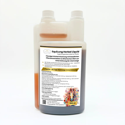 Vorteilspaket 3 × EquiLung Herbal Liquid – Flüssiges Ergänzungsfuttermittel für Pferde bei beanspruchten Atemwegen
