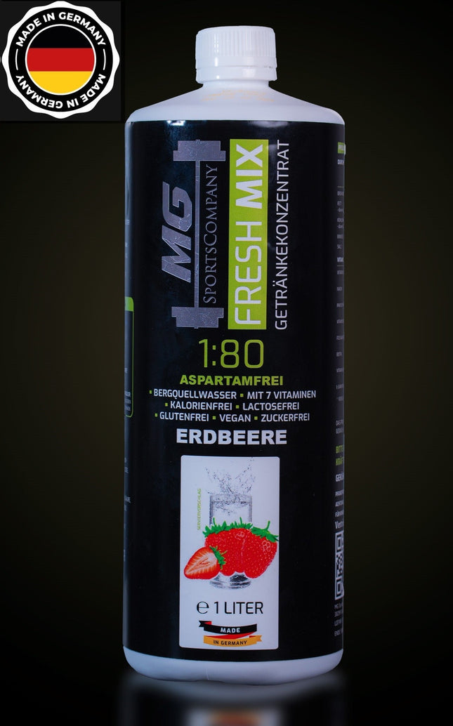 Fitness Getränkekonzentrat - Erdbeere - mit 7 wertvollen Vitaminen ergibt 80 Liter