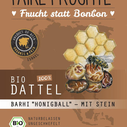1kg Bio Dattel Barhi 'Honigball' mit Stein
