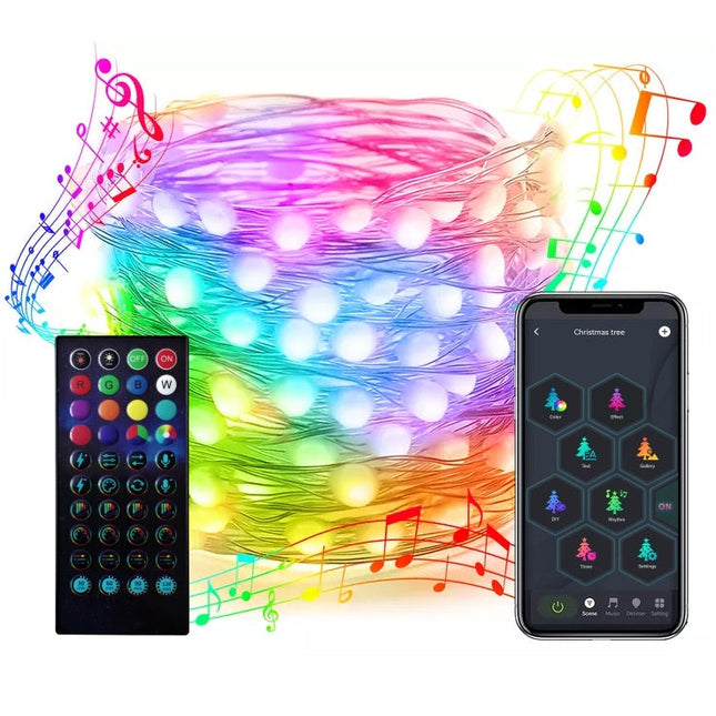 Smart LED Lichterkette Weihnachtsbeleuchtung App Musik Alexa RGB USB Wasserdicht