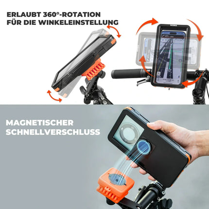 Fahrrad Handyhalterung Magnetische, 4,7–6,9 Zoll Smartphones, Lenkerhalterung 22,2–31,8 mm