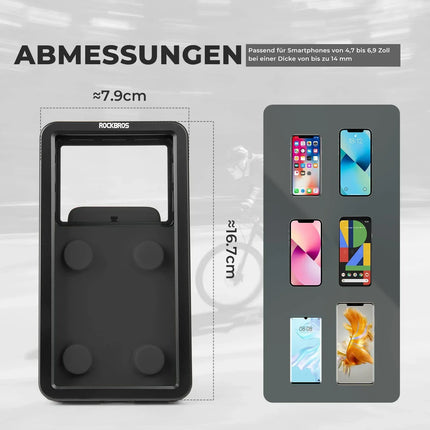 Fahrrad Handyhalterung Magnetische, 4,7–6,9 Zoll Smartphones, Lenkerhalterung 22,2–31,8 mm