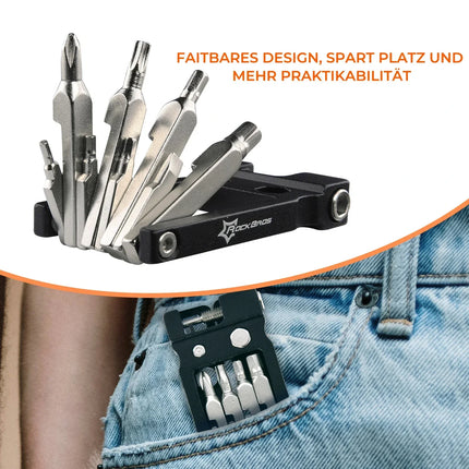 Fahrrad Multifunktionswerkzeug 20-in-1 Multitools Faltbare Reparatur Werkzeug Set aus Edelstahl
