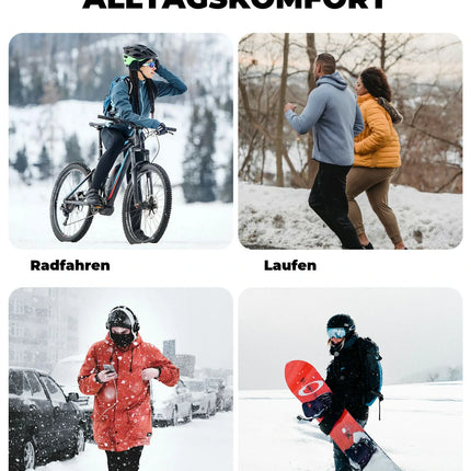 Fahrrad Mütze Winter mit Ohrenschutz, Atmungsaktiv & Winddicht