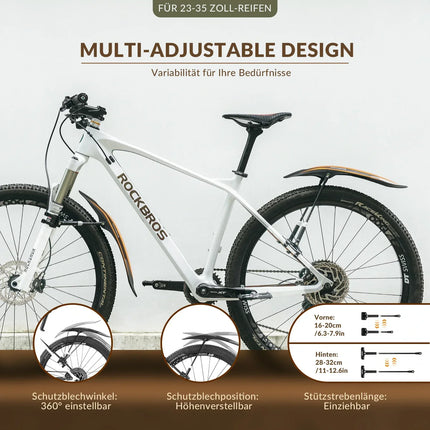 Fahrrad Schutzbleche Set Vorne/Hinten Verstellbare Flexible 26-29 zoll