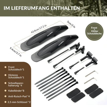 Fahrrad Schutzbleche Set Vorne/Hinten Flexible Fahrradschutzblech Verstellbar