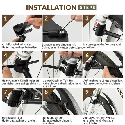 Fahrrad Schutzbleche Set Vorne/Hinten Flexible Fahrradschutzblech Verstellbar