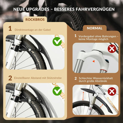 Fahrrad Schutzbleche Set Vorne/Hinten Verstellbare Flexible 26-29 zoll