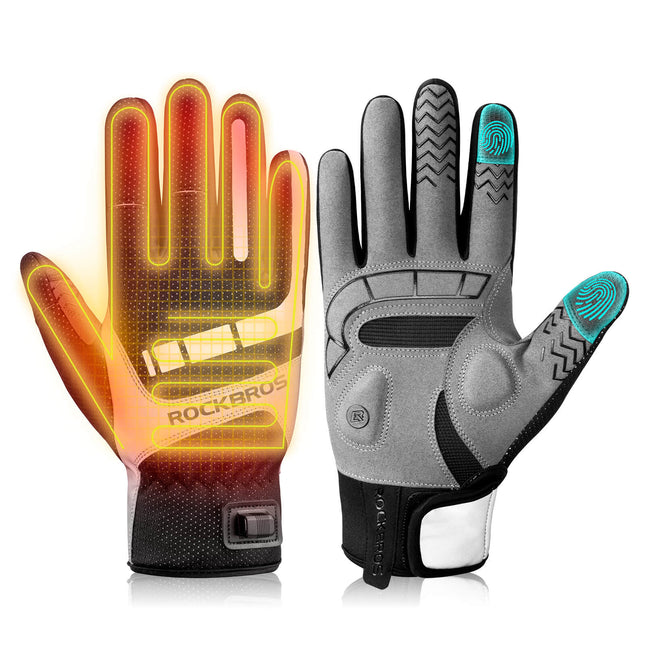 Fahrradhandschuhe über USB, reflektierend und stoßdämpfend, Winterhandschuhe mit Touchfunktion