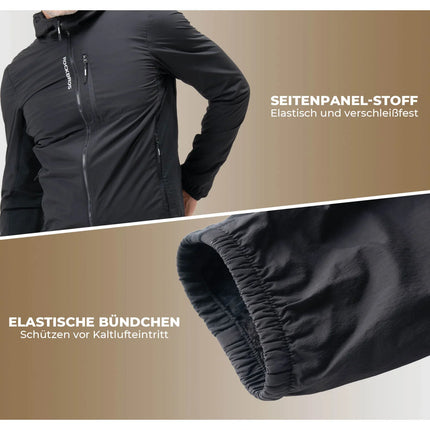 Fahrradjacke Herren Warm Winddicht Wasserabweisend Mit Fleece Reflektierend