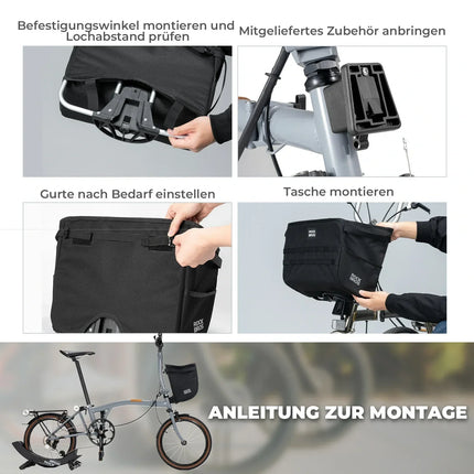 Fahrradlenkertasche für Brompton Faltradkorbtasche Fronttasche 16L