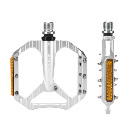 Fahrradpedale rutschfest– Aluminium Plattformpedale mit Reflektoren, abgedichtetem Kugellager, Anti-Rutsch-Pins, 9/16" Achse