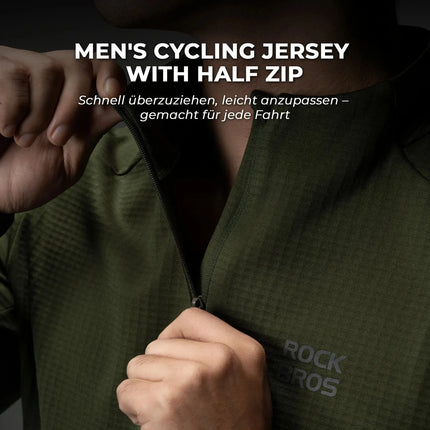 Fahrradtrikot Radtrikot Langarm Herren Winter Warm Fleece Schnelltrocknendes Atmungsaktiv