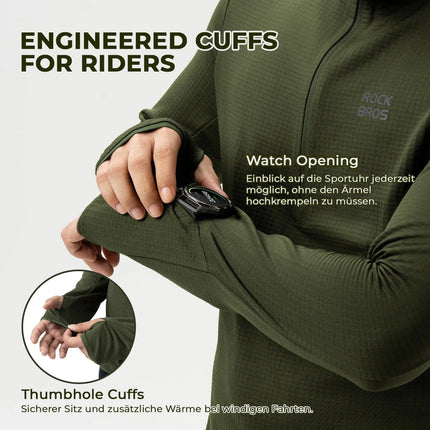 Fahrradtrikot Radtrikot Langarm Herren Winter Warm Fleece Schnelltrocknendes Atmungsaktiv