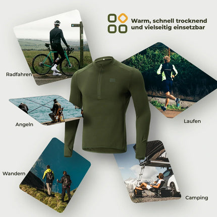 Fahrradtrikot Radtrikot Langarm Herren Winter Warm Fleece Schnelltrocknendes Atmungsaktiv